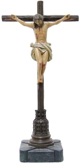 Crucifijo Cristo de la Buena Muerte Resina Pintado a Mano 25 cm