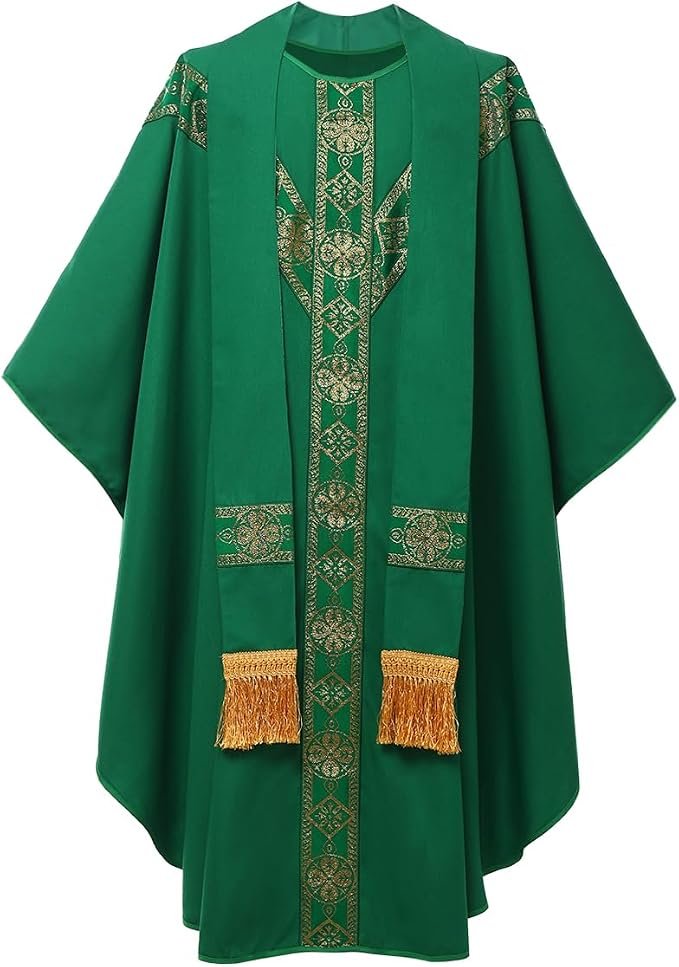 Túnica de vestidura de iglesia de sacerdote católico, Rosado, talla única