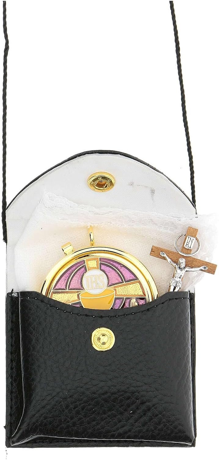 Estuche con Porta-viatico Esmalte cáliz